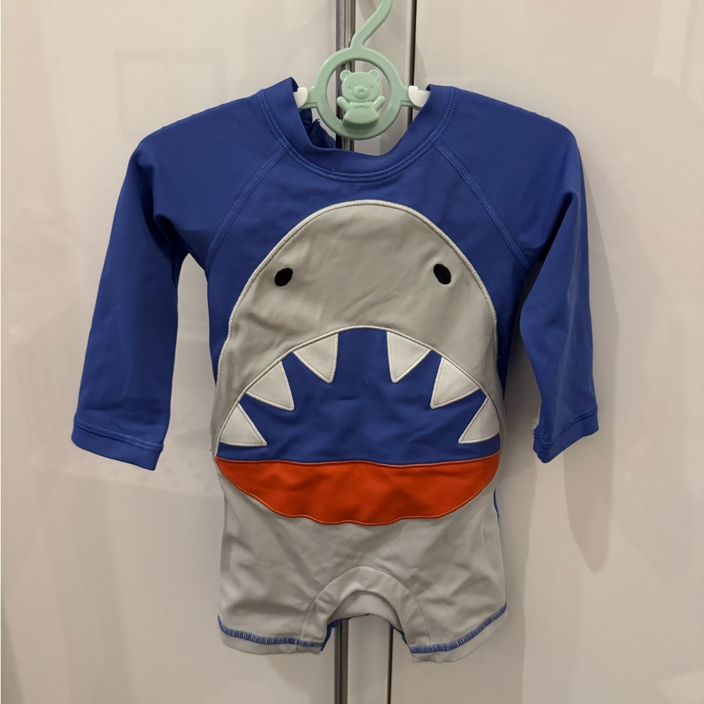 Kids Blue Hanna Andersson Shark Swim Set - Picture 2 of 7